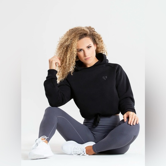 Women's Best True Mesh Cropped Hoodie Black Size Small - Picture 3 of 6